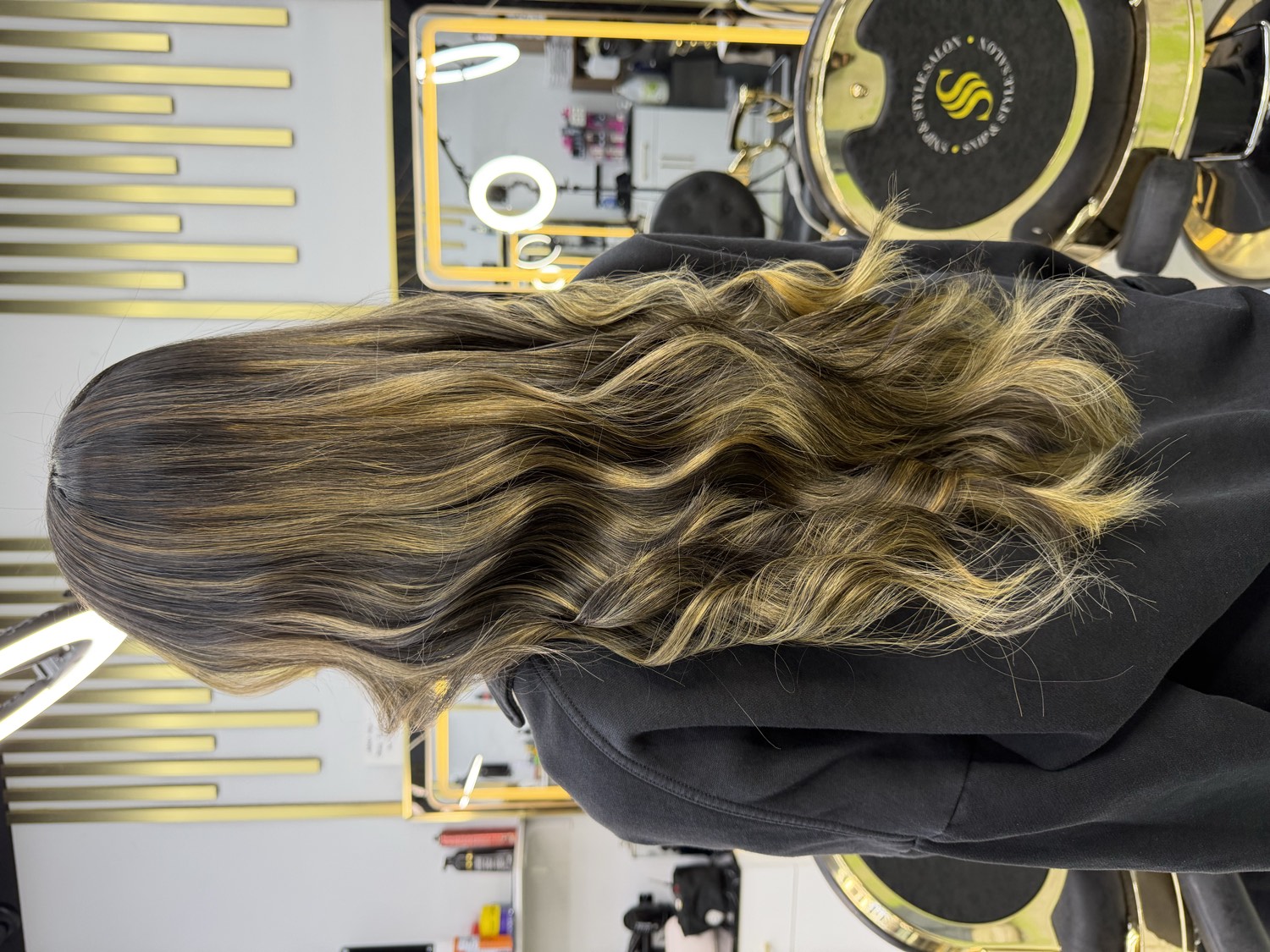 Hand-painted balayage with glossy waves at Snip & Style Salon, Etobicoke