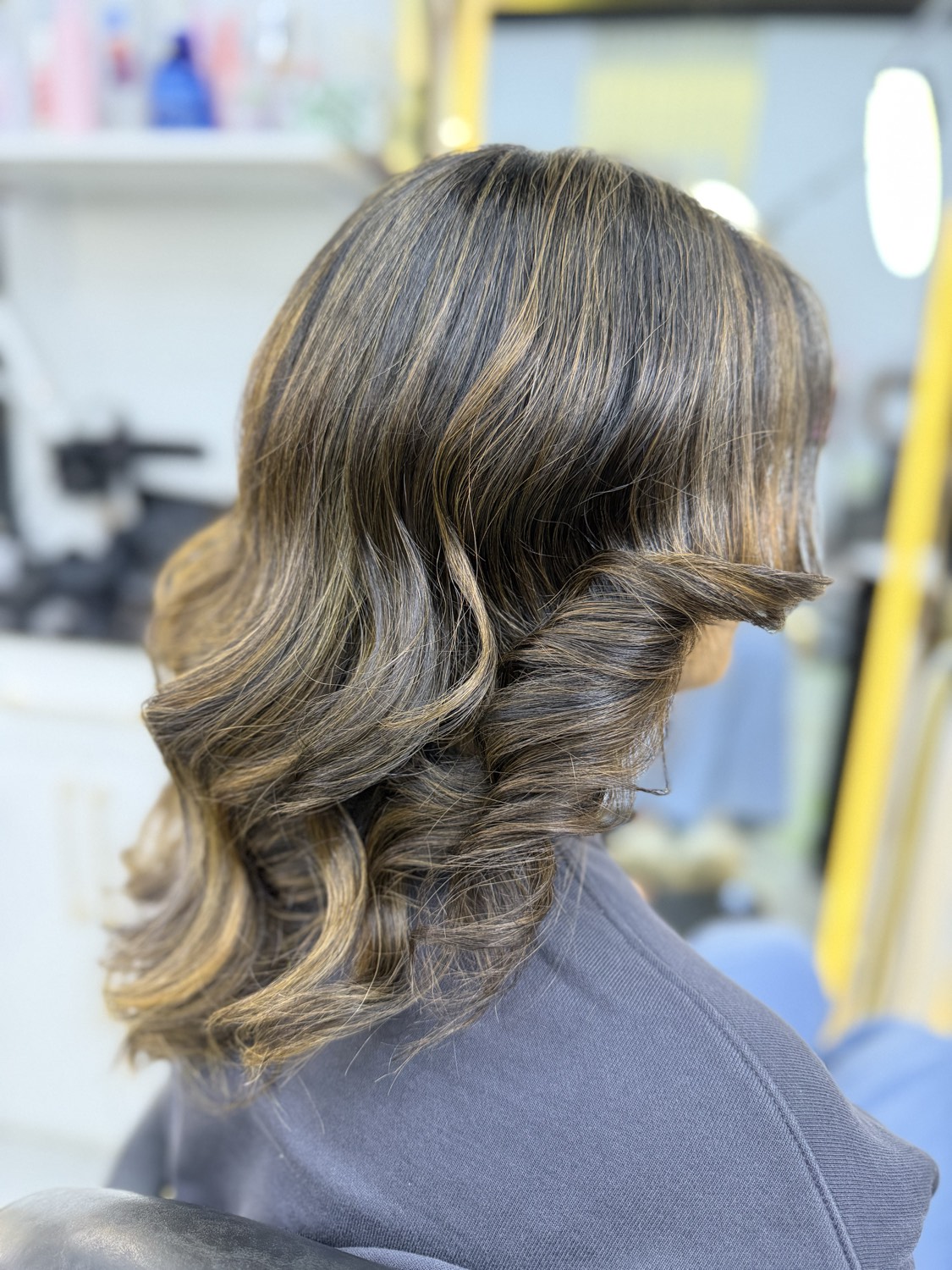 curled blow-dry