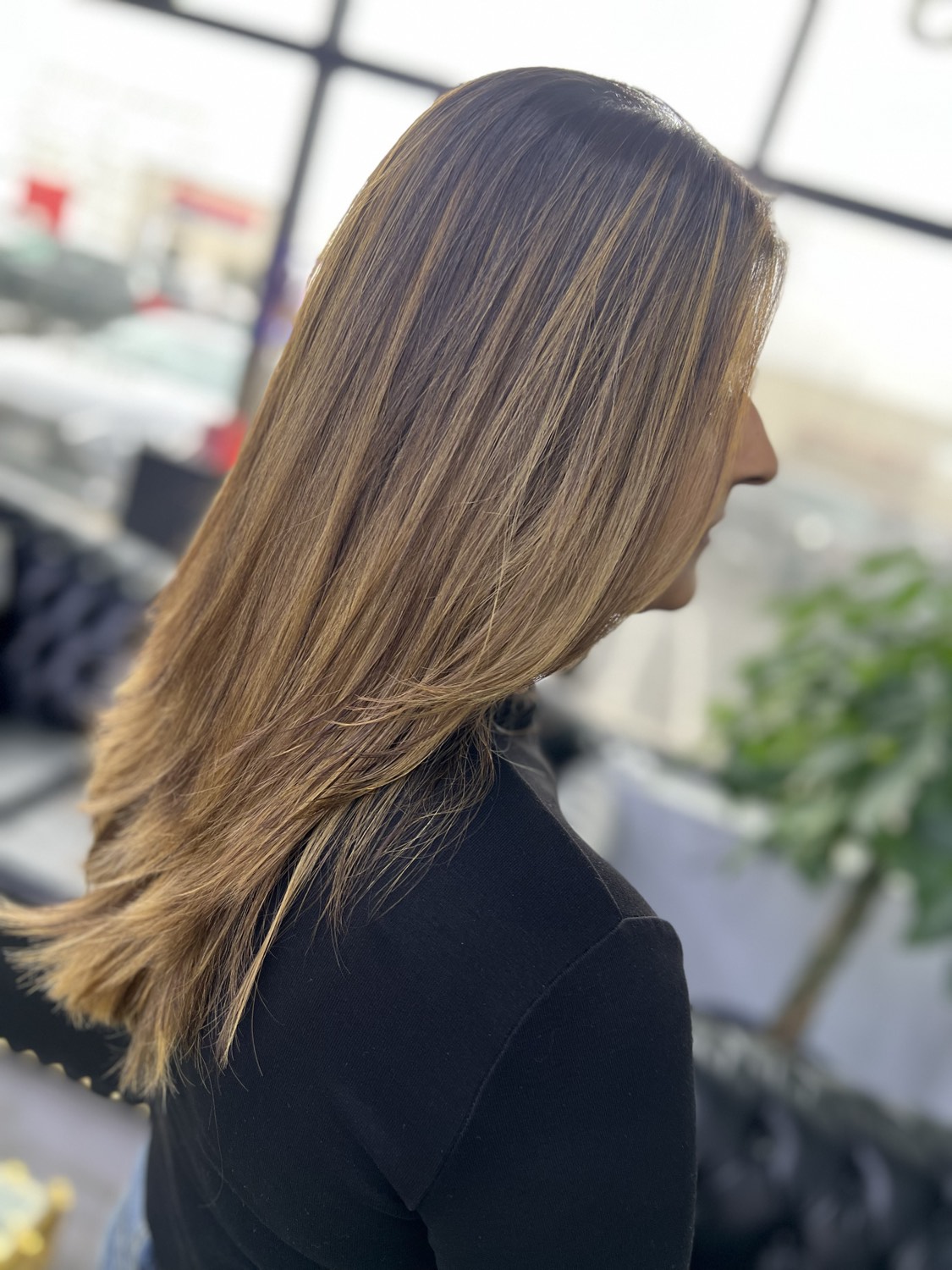 Caramel dimensional highlights at Snip & Style Salon, Etobicoke